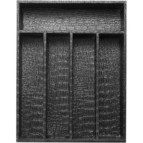 Latitude Run® Black Leather Wood Kitchen Flatware Drawer Organizers